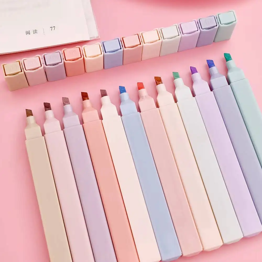 6-12-36 قطعة لطيف Kawaii كاندي اللون Molandi مكتب اللوازم المدرسية هدية علامات فسفورية