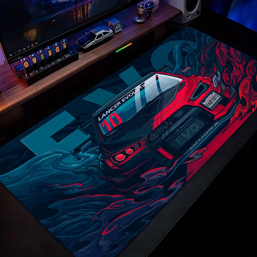 

Cool sports car illustrations Mouse Pad Desk Mat with Stitched Edges non-Slip rubber base pc accessories Gaming mat Extended pad