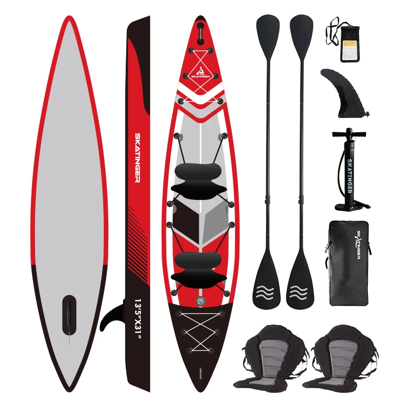 

Skatinger Custom 4m Sea Kayak 2-Person Drop Stitch Inflatable for Fishing on Rivers Wholesale From China Supplier