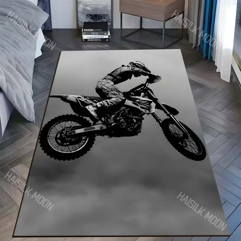 1PC Motocross rider airborne jump Carpet for Living Room Bedroom Sofa Home Decor Rus Non-slip Floor Mat Luxury Gift view 2