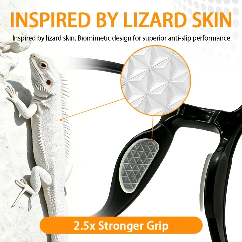10/20 PCS Glasses Anti Slip Silicone Nose Pads, Sunglasses Nose BridgePatch Lizard like Texture Design Anti Slip Accessories 코패드