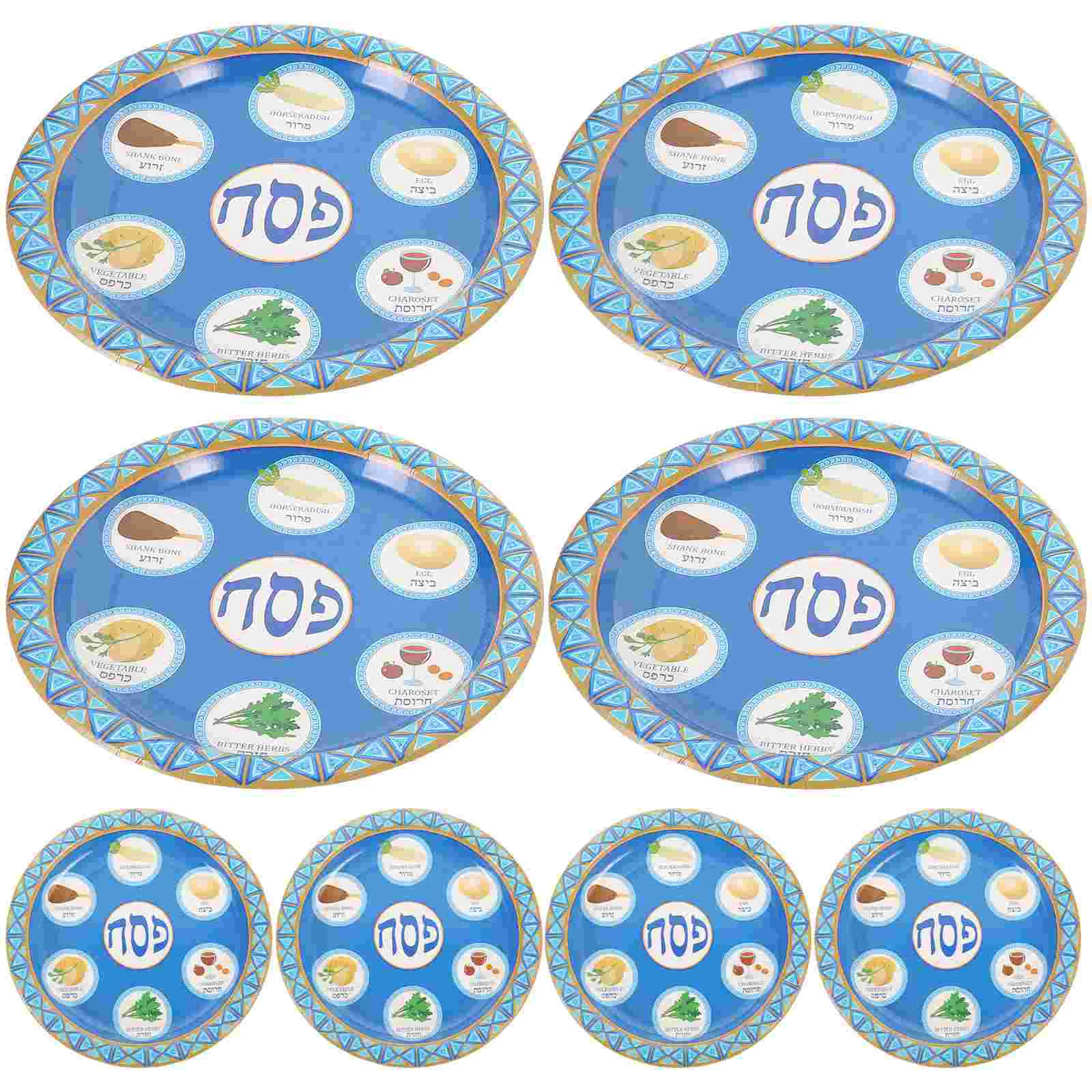 8 Pcs Passover Party Plates Festival Dinner Paper Household Food Venue Setting Props Supply Dessert Cake