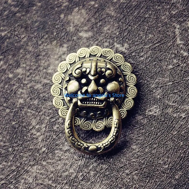 X4YC Fibbia per cintura decorativa con chiusura in ottone antico per abbigliamento artigianale in pelle