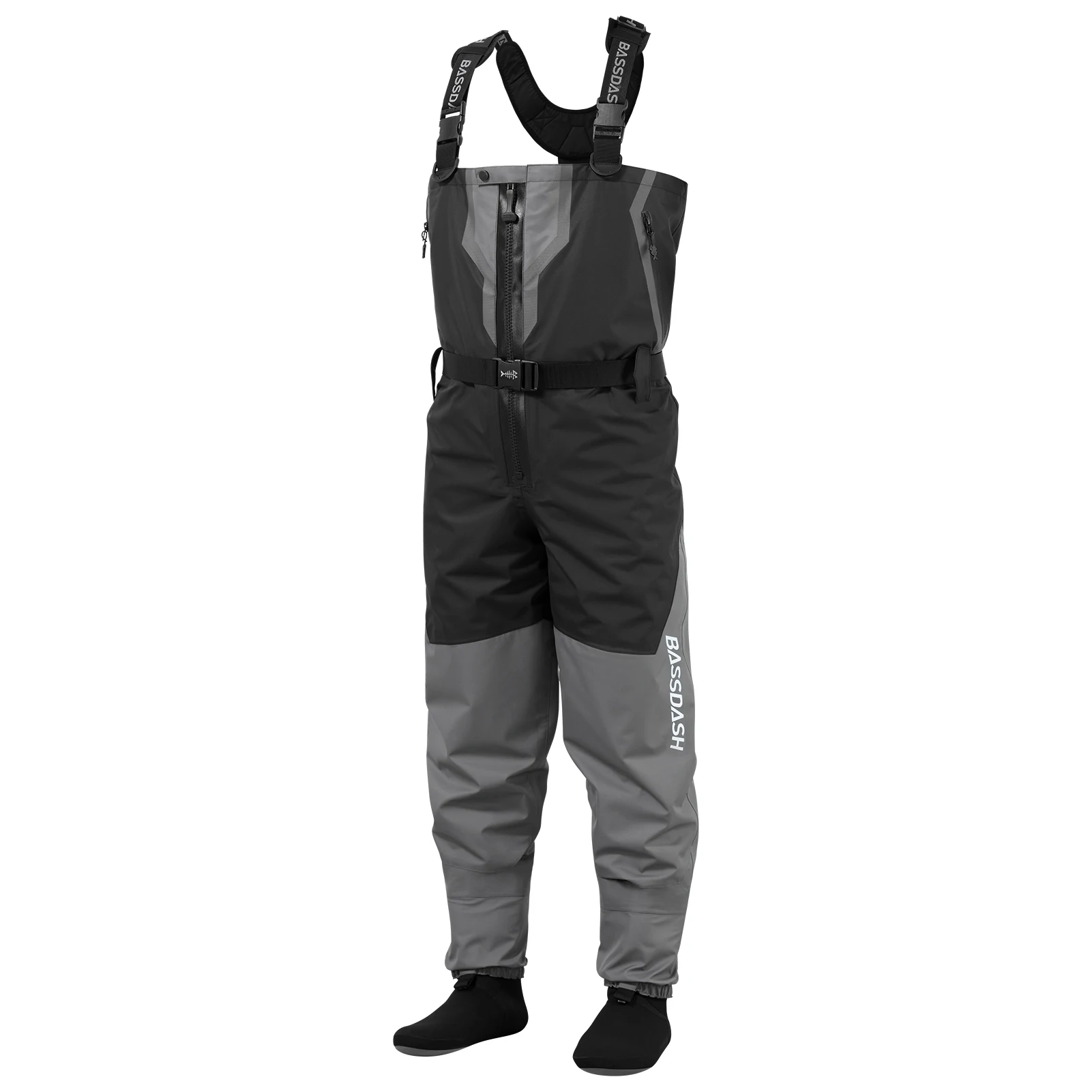 

BASSDASH VORTEXIS Men’s Zippered Breathable Chest Waders Waterproof for Fly Fishing Hunting Stocking Foot Lightweight