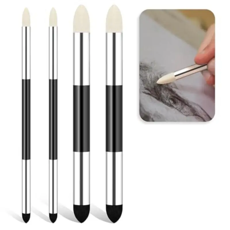 2pcs Dual-Headed Sketch Pens Sponge Smudge Pen Set - For Artists, Reusable & Washable Drawing Tools