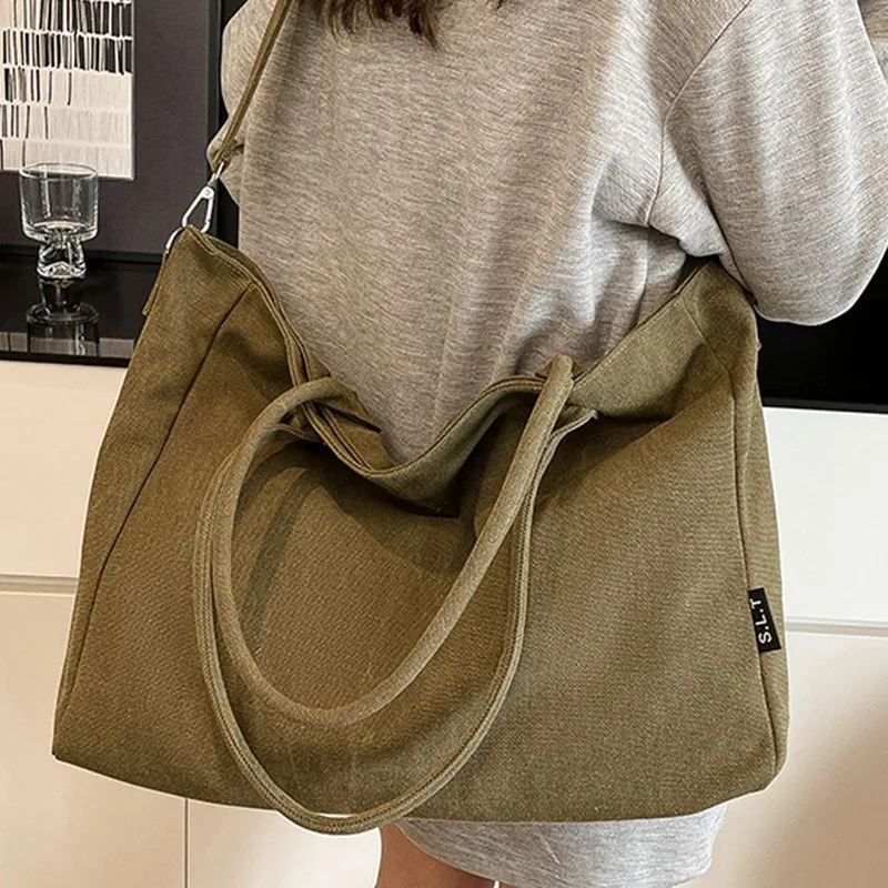 Fashion Explosion Casual Canvas Bag Women's Tote Bag Casual Commuter Large Capacity Shoulder Messenger Bag Women - view 5
