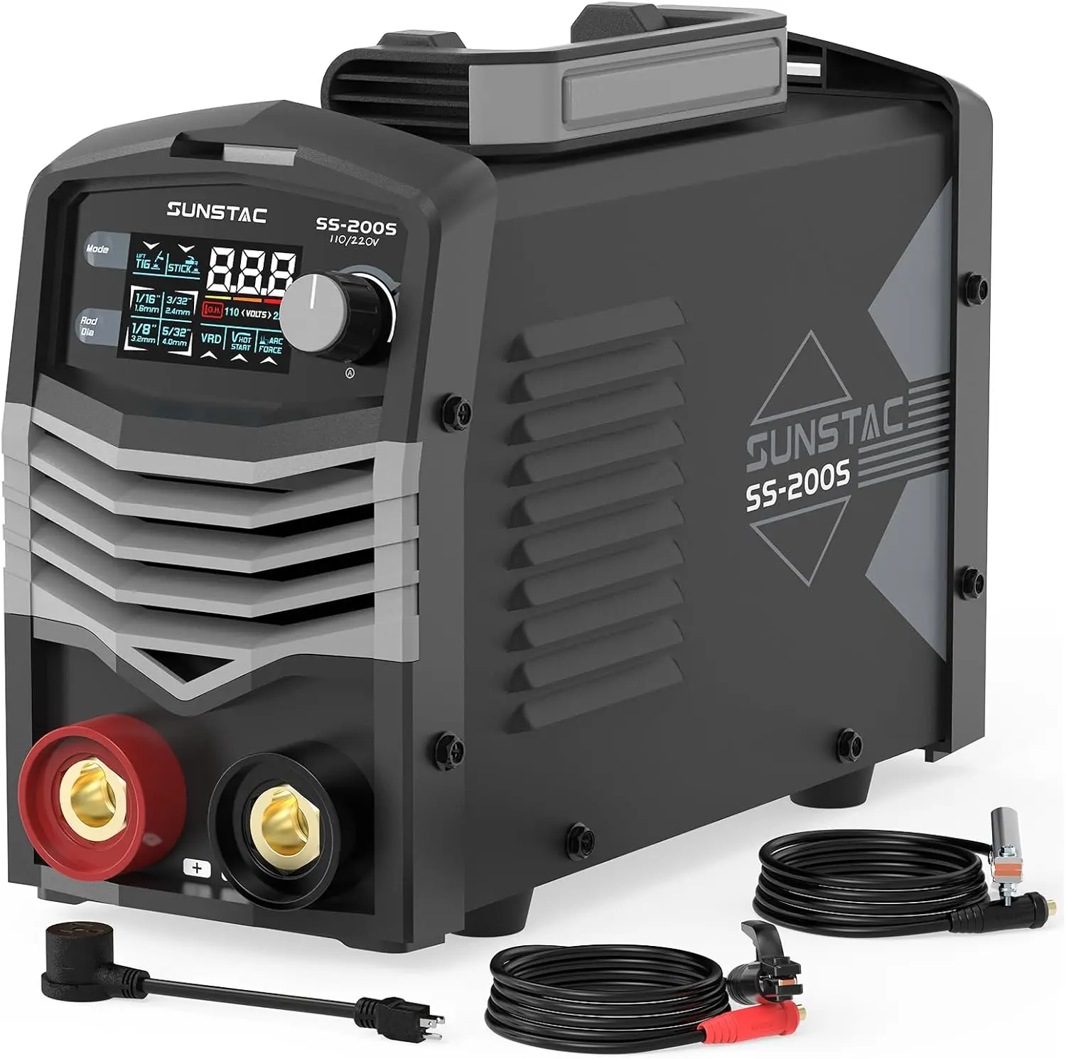 

Сварочный аппарат 2-в-1, 200 А, MMA/TIG, 110 В/220 В, цифровой дисплей, горячий запуск, дуговая сила, антипригарное покрытие