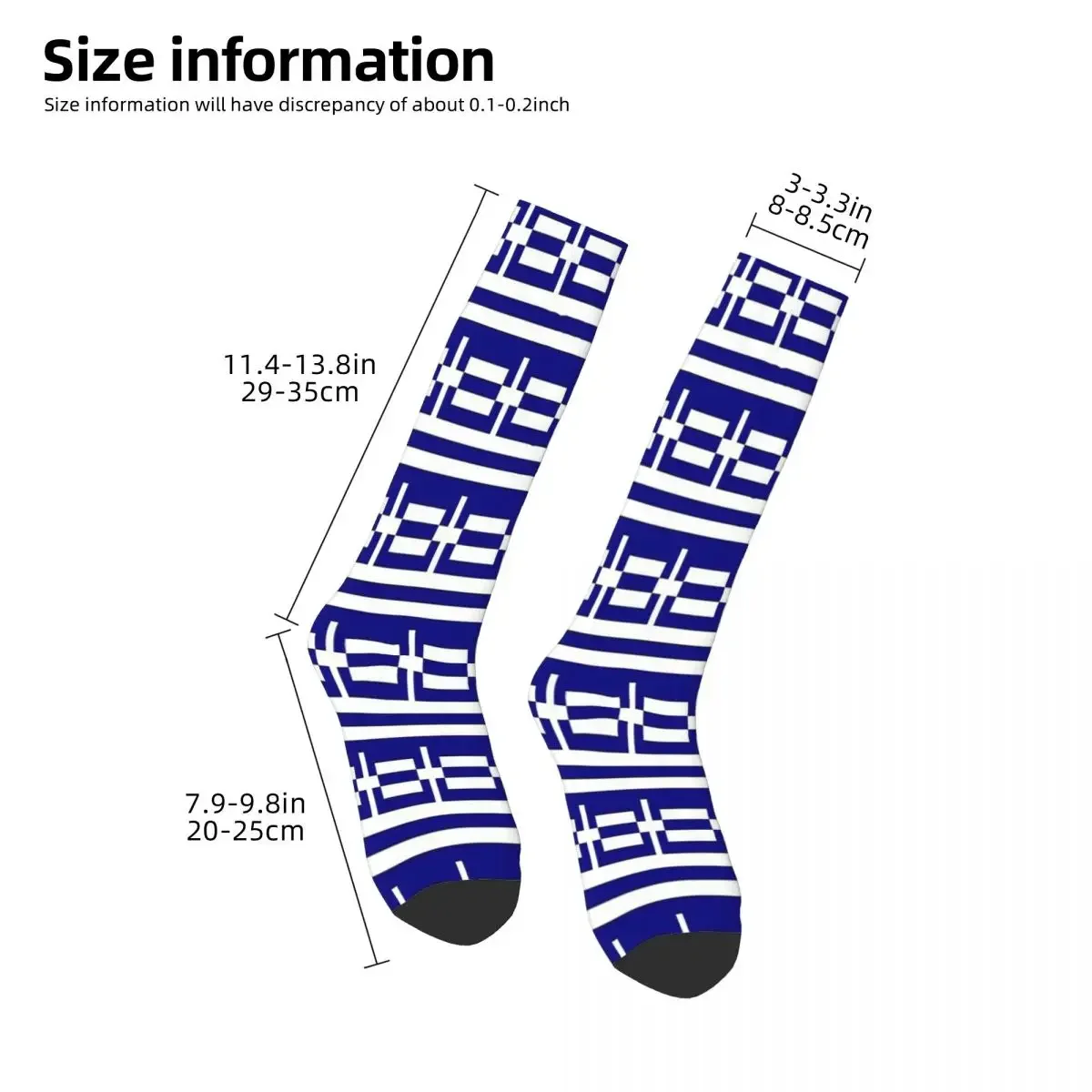 Greece Flag Socks Harajuku Sweat Absorbing Stockings All Season Long Socks Accessories for Man's Woman's Birthday Present