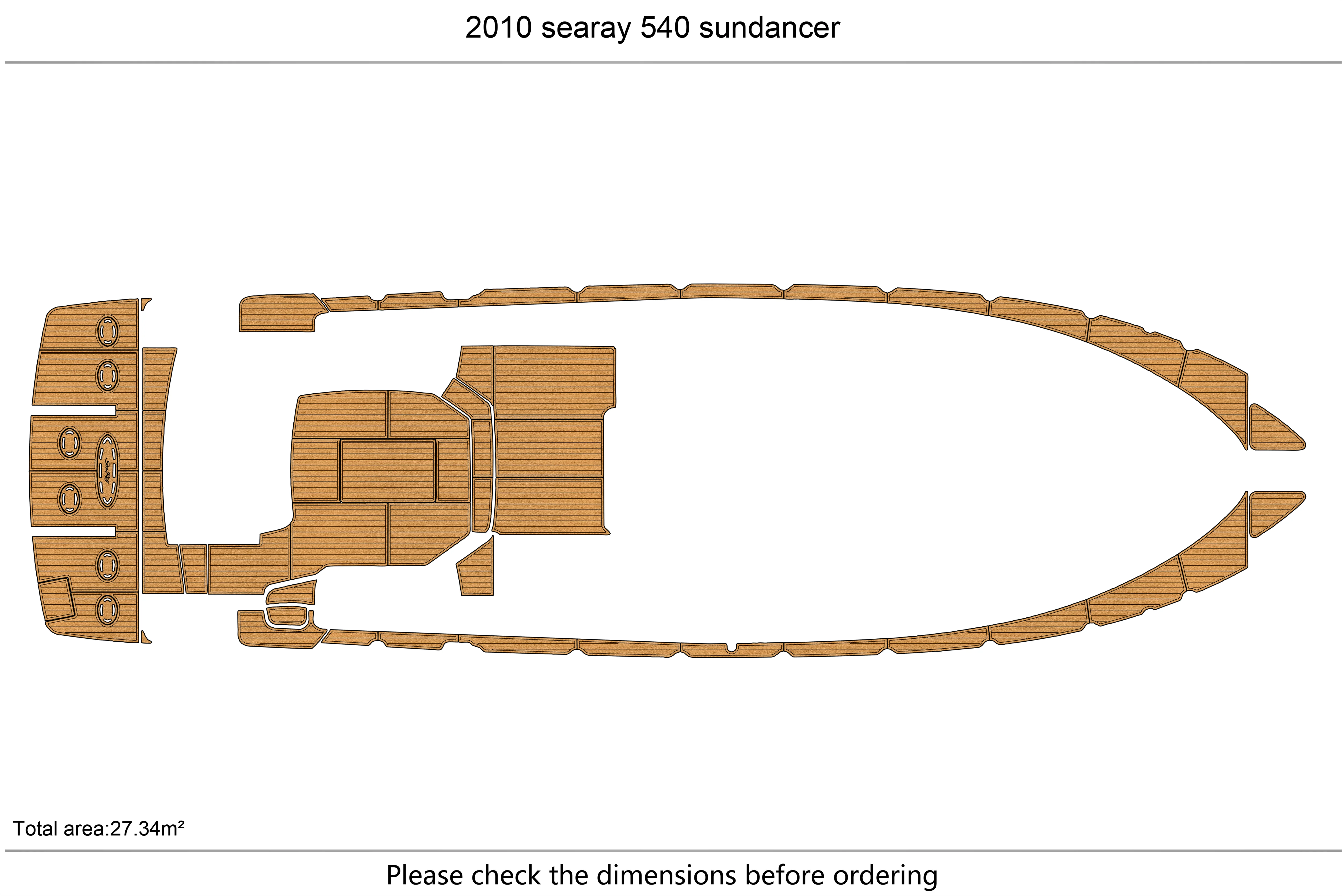 2010-2012 searay 540 S Cockpit swimming platform 1/4