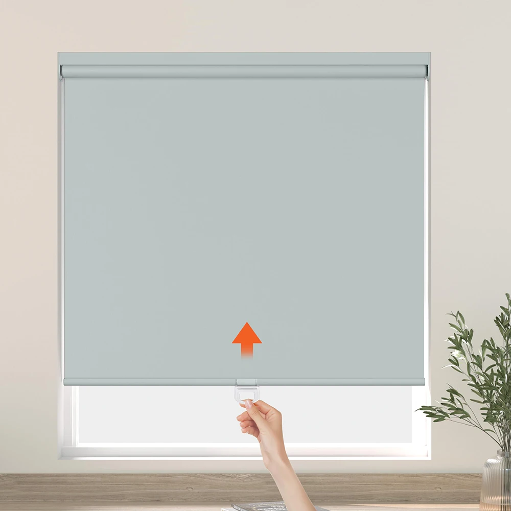 Pocageum Custom Size Blackout Roller Blinds Window Shades Thermal Insulated Privacy Bead Chain for Home Bedroom Office Living