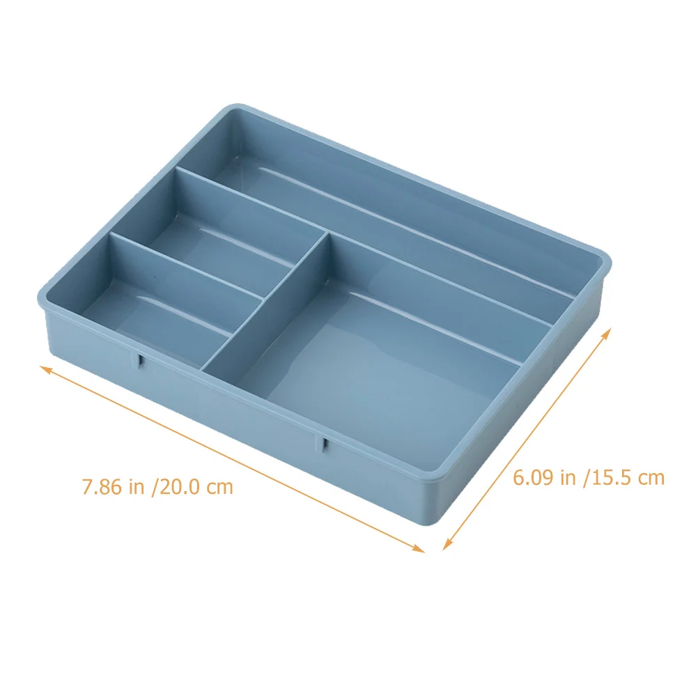 4 قطع من صناديق تخزين سطح المكتب ذات سعة كبيرة، صواني تنظيم الأدراج، حاويات مكتب بلاستيكية، منظم مكياج للمكتب #2