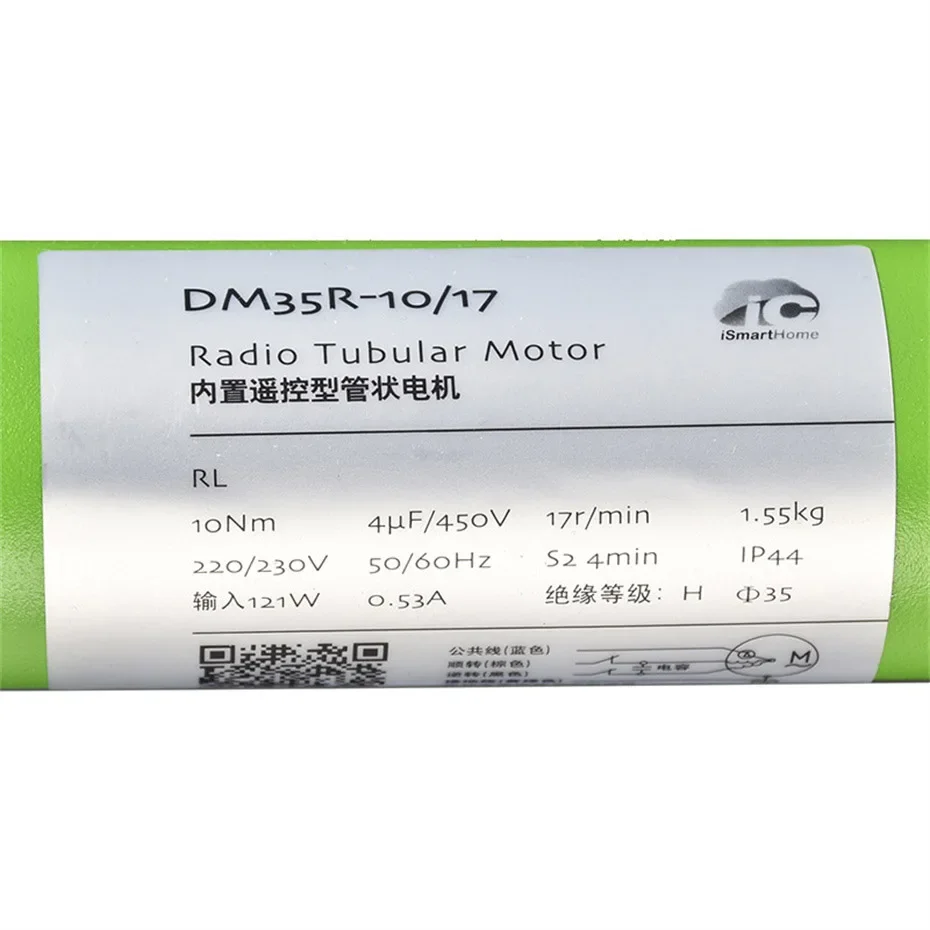 Motor Tubular Dooya DM35R 10/17 DM35S 10/17 para todo tipo de persianas enrollables, 220V/230V 50/60HZ, Motor RF433mhz, Motor de 4 cables