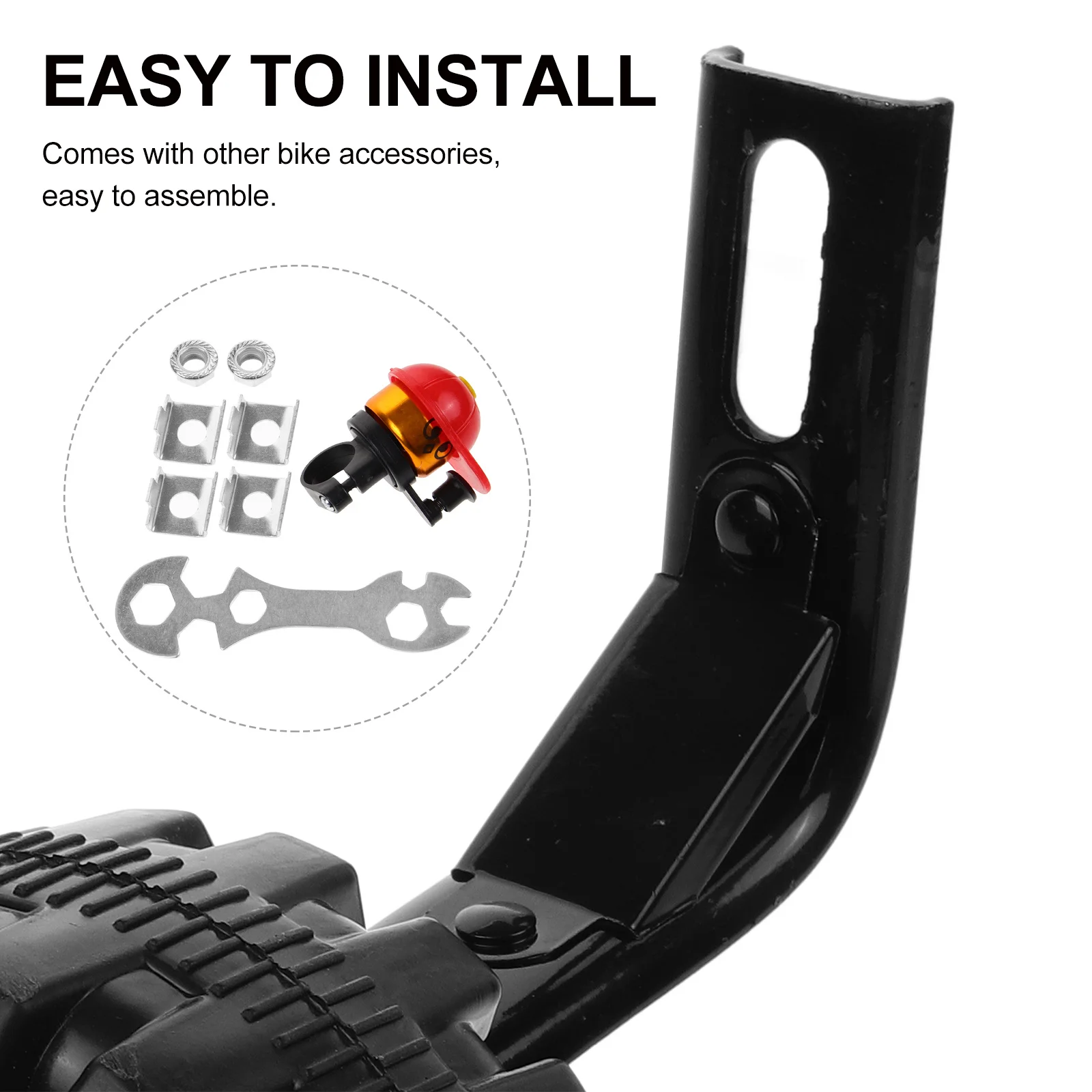 

1Set Bike Stabilizer Wheels Adjustable Durable Design for Kids First Time Cycling Safe and Easy to Assemble Black Rack