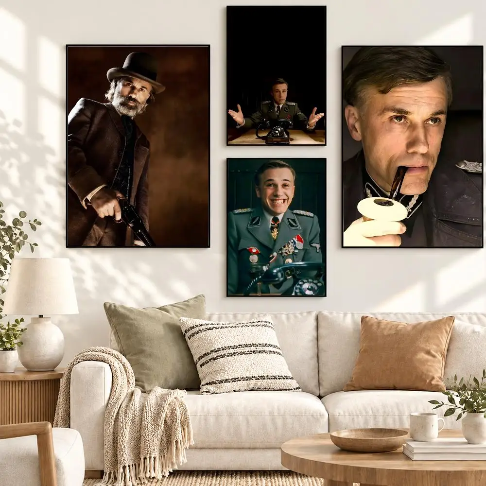 Christoph Waltz Classic Movie Actor Cinematic Portrait Poster Decorative art prints for the home, holiday gifts, unframed