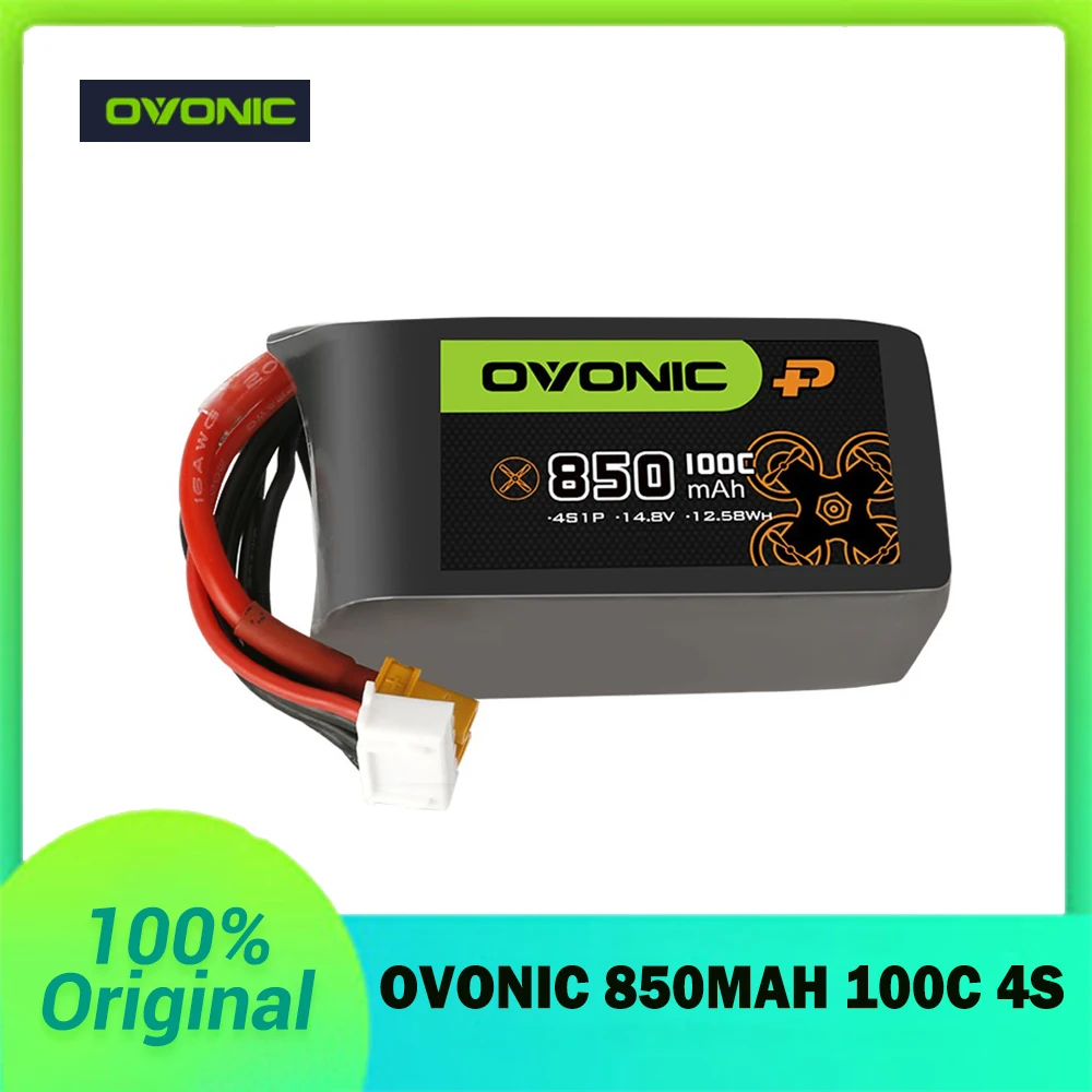 For OVONIC 14.8V 850mAh 4S  100C LiPo Battery For RC Helicopter Quadcopter FPV Racing Drone Parts With XT30 Plug