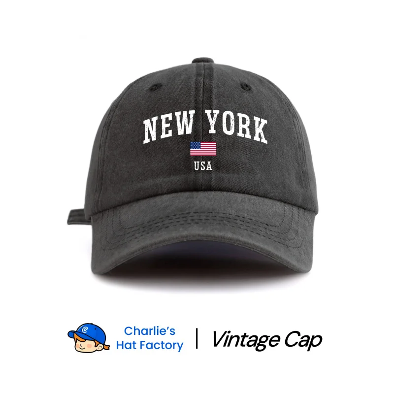 1 pc NEW YORK Print Washed Baseball Cap, Classic Casual Stylish Vintage Soft Sweatband Adjustable Size Lightweight