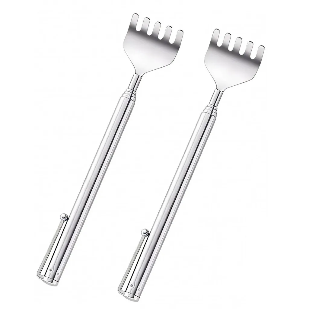 Stainless Steel Retractable Back Scratcher, Telescopic Extendable Back Itch Relief Tool Pocket Body Scratcher for Home Travel