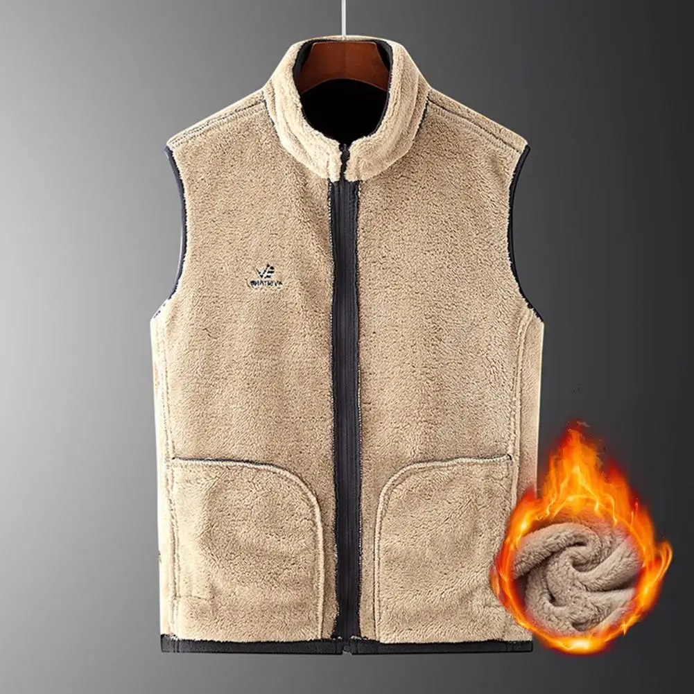 Plus Size Cashmere Men Sleeveless Vest Jackets Fashion Wool Male Cotton-Padded Coats Warm Waistcoats Clothing 4XL