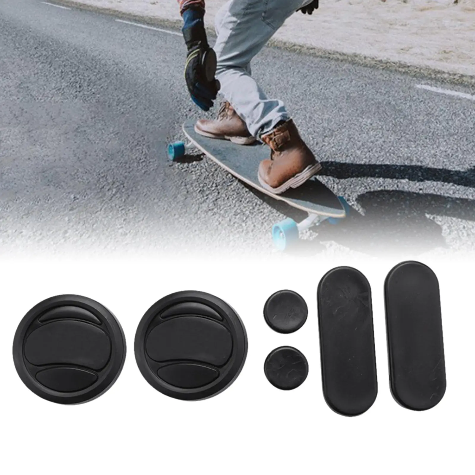 6Pcs Skateboard Gloves Pucks Blocks Protective Gear for Skate Accessories