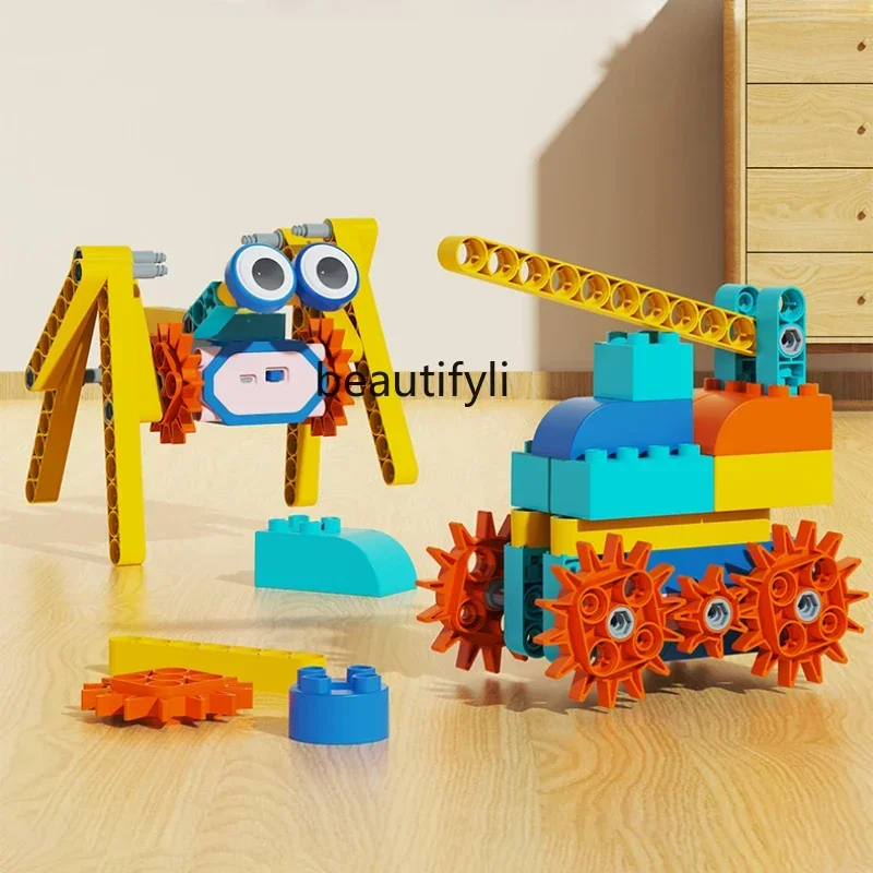 Elektrische Wissenschaft und Bildung für Kinder, großes Partikel-Bausteinspielzeug, mechanisches Jungen-Puzzle, Montage für 3 Mädchen
