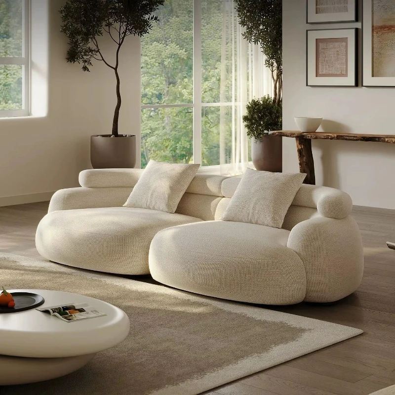 The new Italian minimalist luxury Internet celebrity fabric sofa, suitable for living rooms of all sizes, designed by