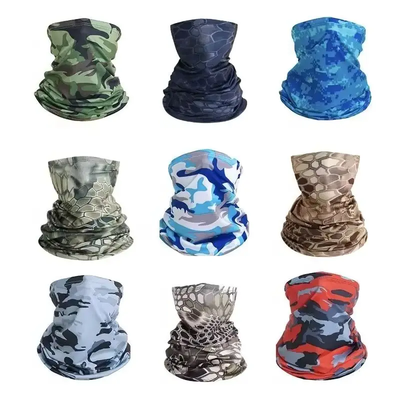 Protezione UV Ice Silk Face Cover Neck Tube Outdoor Morcycle Bike Riding sciarpa moto traspiranti Offroad ghetta Camo Army B