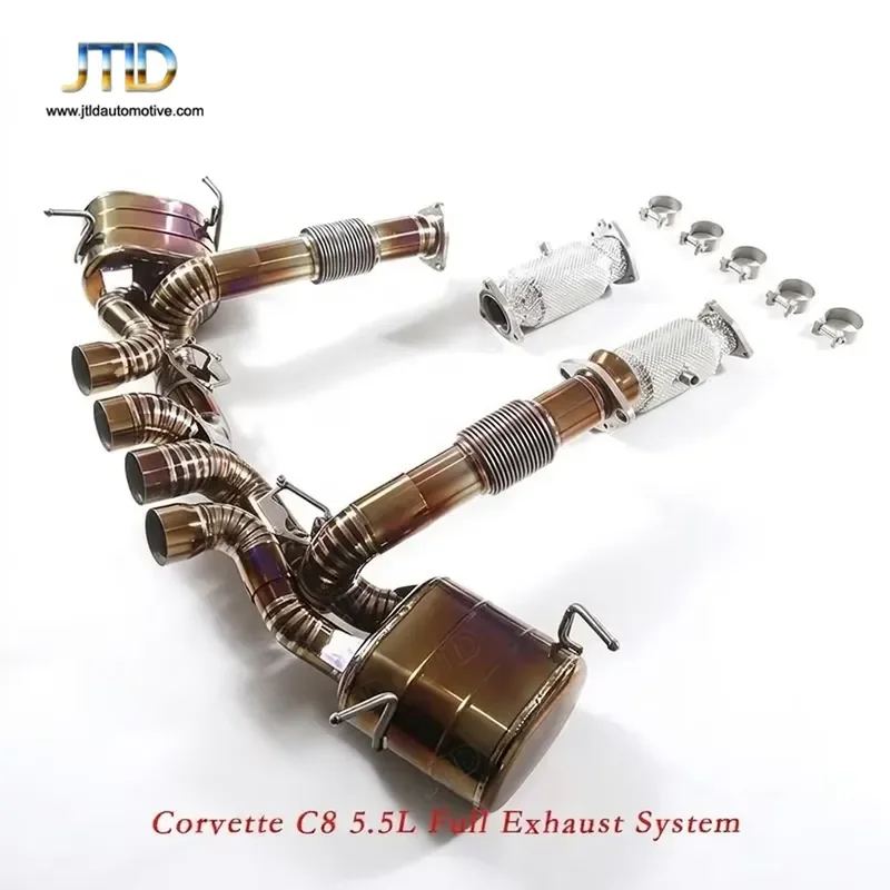 Exquisite Titanium Alloy Full Exhaust for Corvette C8 Z06 5.5L V8 2023 + Smooth Pipe Design Precision Fitment Assembly