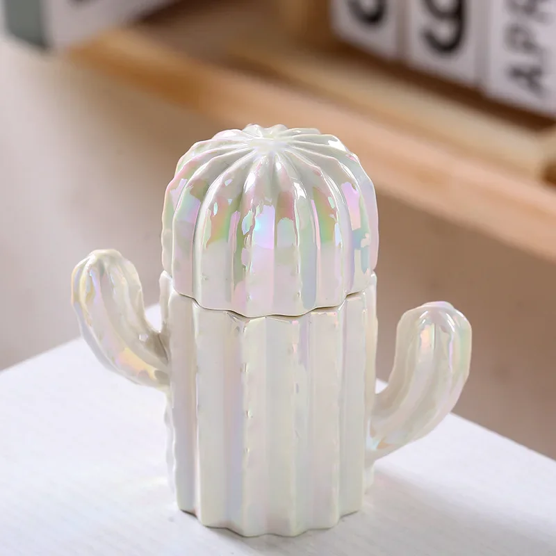 Creative Ceramic Toothpick Box Home Upscale Cactus Toothpick Holder Personalized Cotton Swab Box Floss Storage Box Toothpick Jar view 6