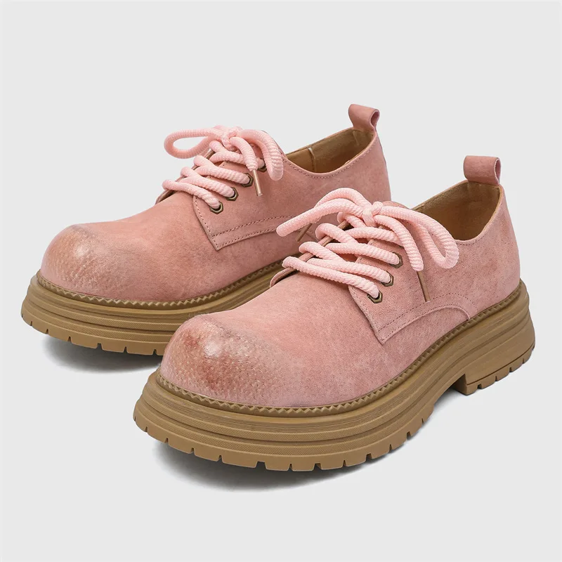 

New Big Size 45 46 Pink Fashion Men Casual Leather Shoes Vintage Birtish Handmade Dress Loafers Height Increasing Business Shoes