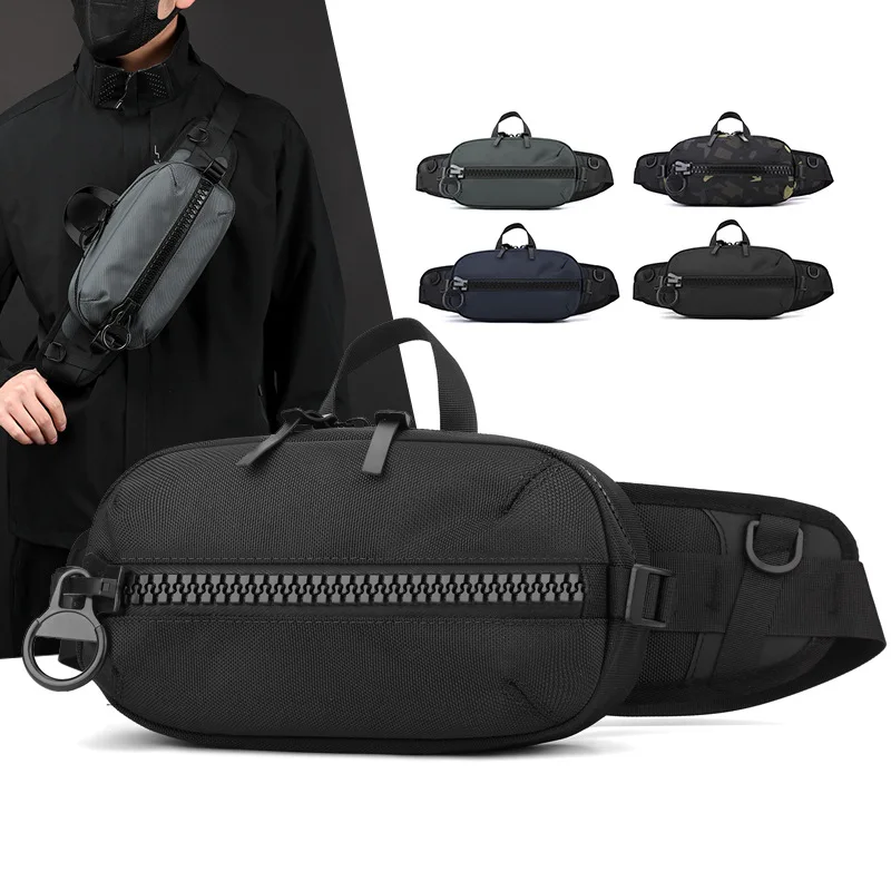 

Men's waist bag function chest bag simple fashion shoulder large capacity diagonal cross sports waist bag