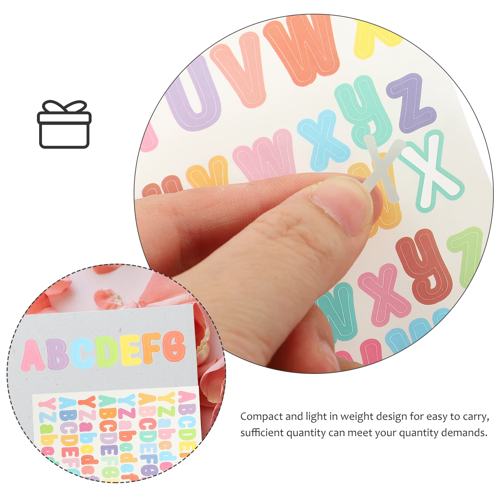 

10 Sheets Stickers Colorful Letter Decals Diy for Scrapbooking Letters Detachable Adhesive Alphabet Compact