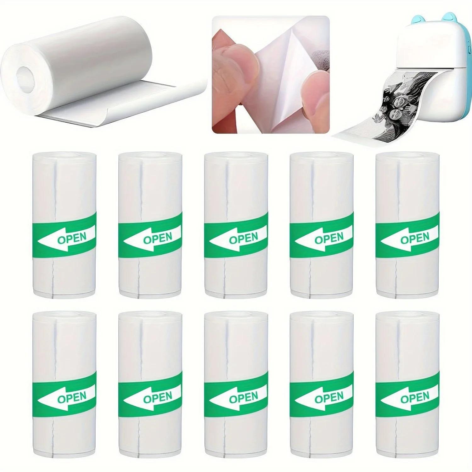 Makeasy crianças câmera instantânea recarga de papel impressora fotográfica rolos de papel térmico impressão instantânea câmera recarga papel para meninas menino
