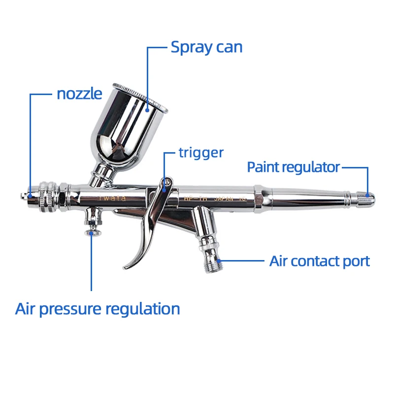 Japan Iwata Spray Pen Painting Model Coloring Gun HP-TH 0.5MM Upper Pot Trigger Spray Pen With Air Conditioning