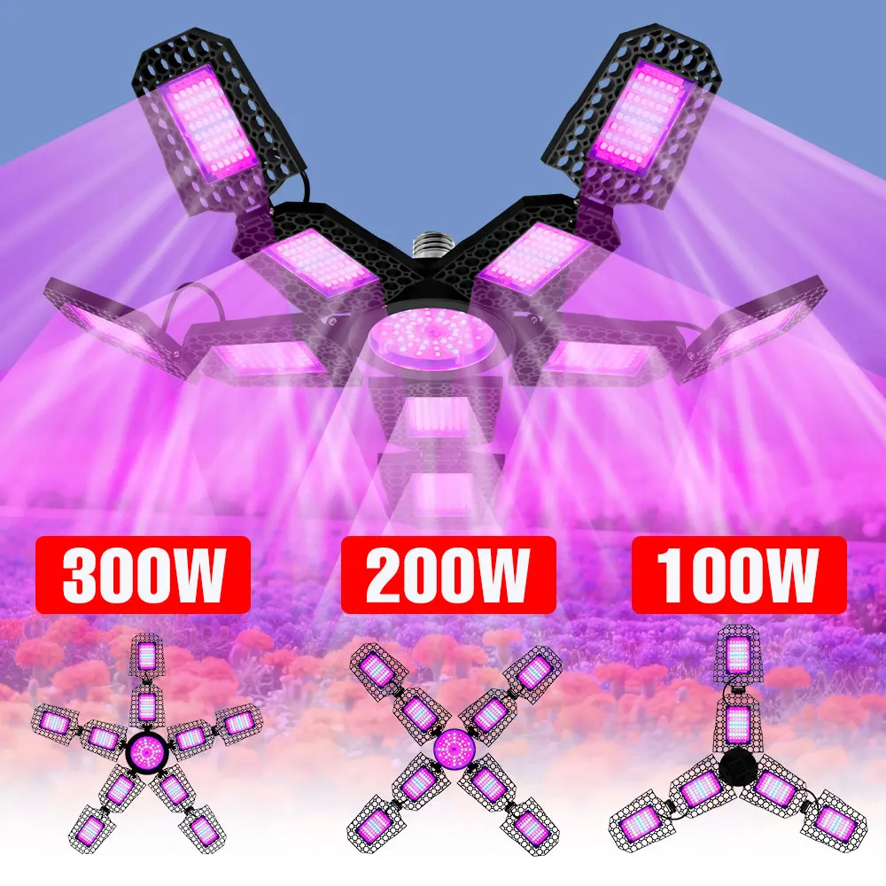

300W E27/E26 LED Full Spectrum Grow Light Bulb Plants Cultivation Lamp For Greenhouse Tent Vegetables Indoor Flowers Hydroponics