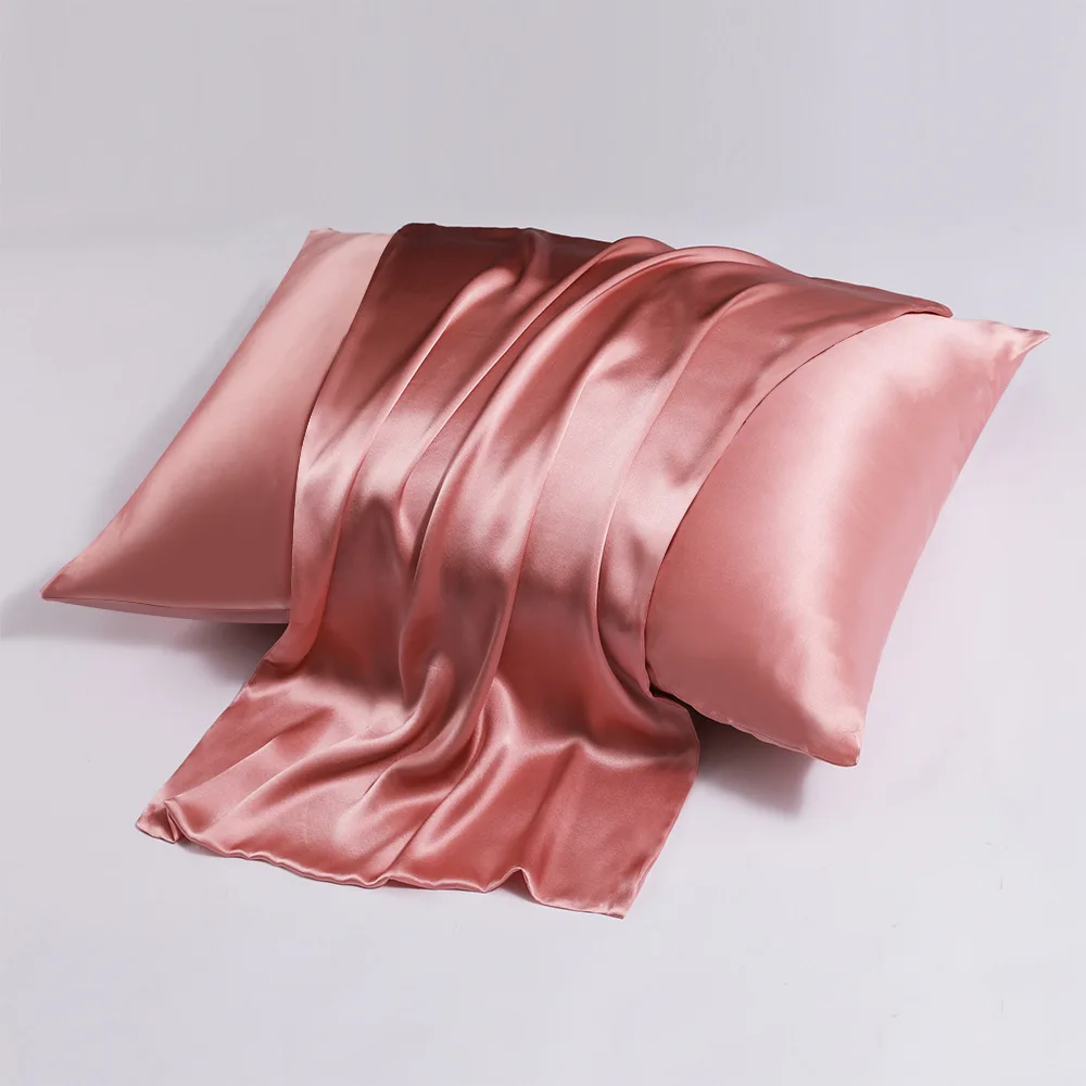 100% Mulberry Silk Pillowcase 19 Momme Envelope Closure, Cooling Satin Silk Pillow Case 51x76cm for Hair Skin Comfortable Soft