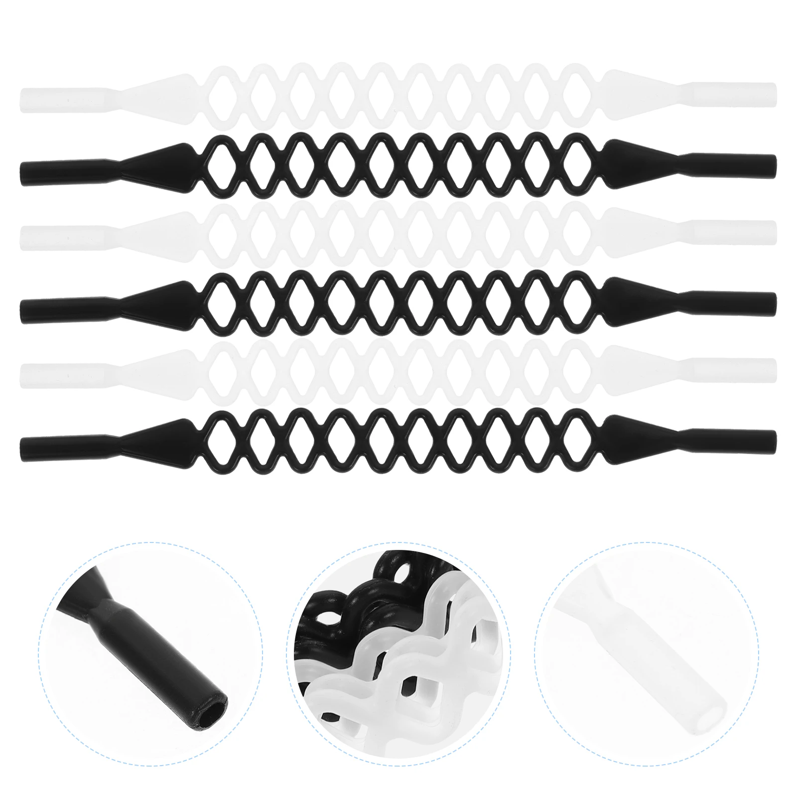 6 Pcs Glasses Strap Silicone Anti Rope Eyeglasses Holder Sports Sunglass Chain Diving Goggles Straps Non Cords