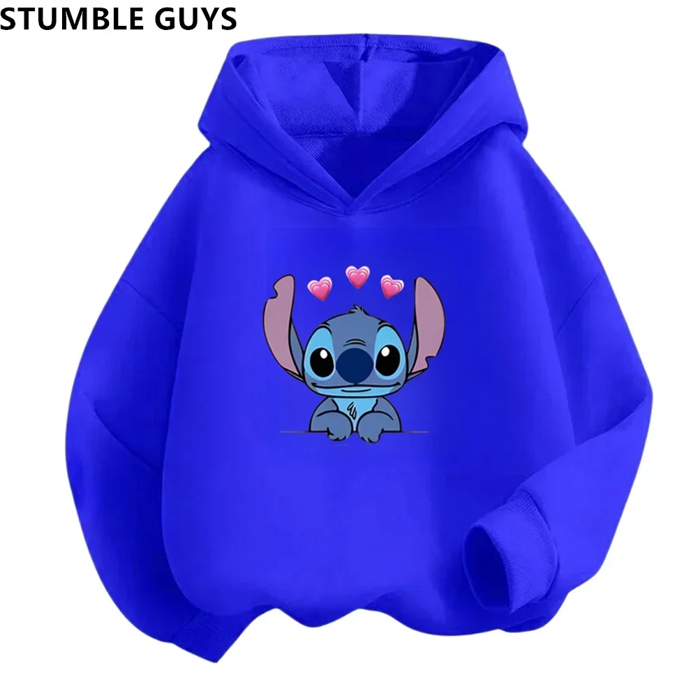 Aloha Stitch Sweatshirt Hoodies Fashion Pullover Anime Hoody Cartoons Girls Boy Kids Long sleeve Casual Clothes Stitch Trucksuit