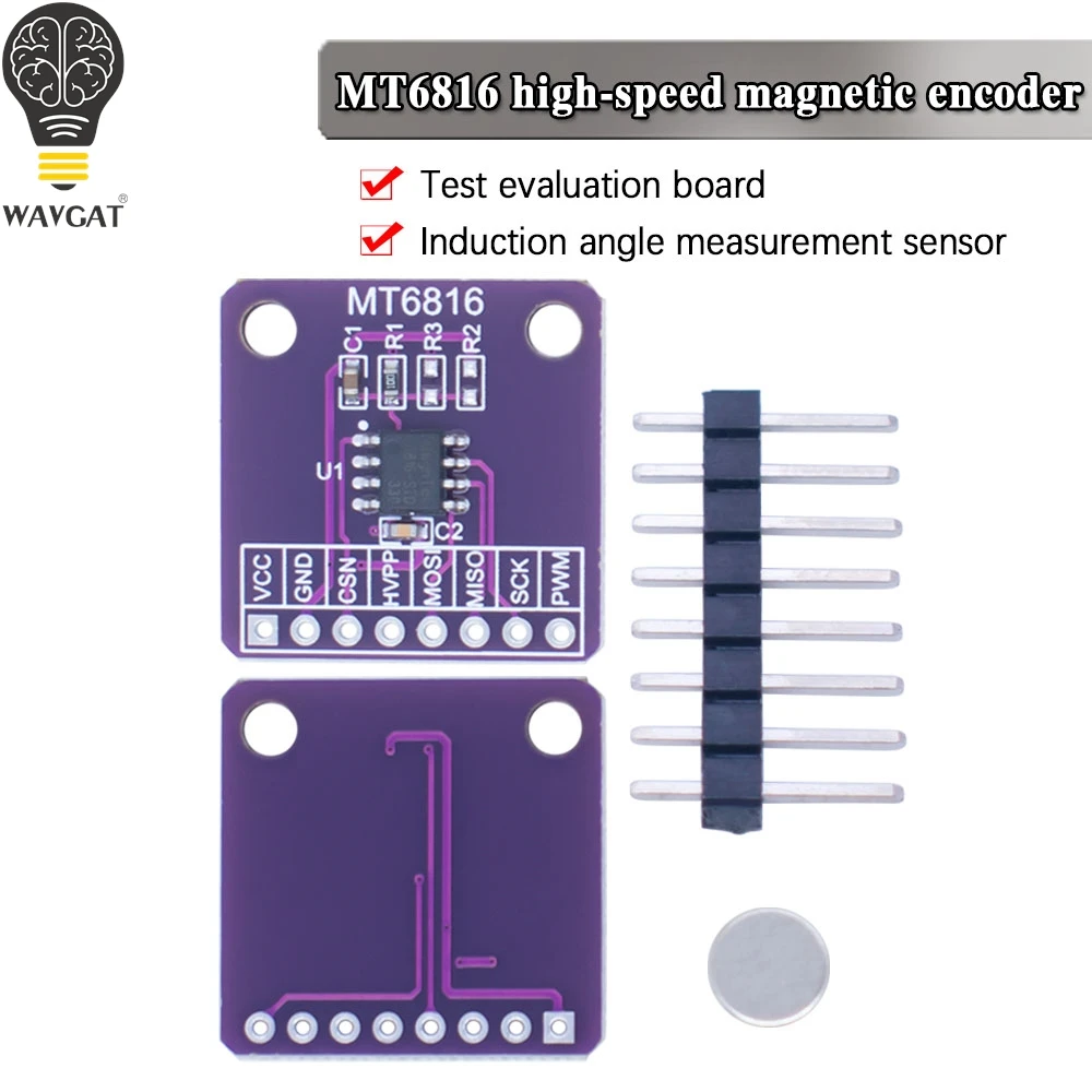 WAVGAT MT6816 High-speed And High-precision Magnetic Encoder Magnetic Induction Angle Measurement Sensor Module