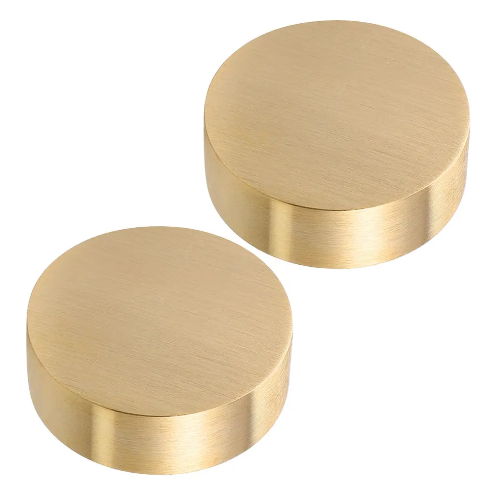 

2pcs Round Brass Paperweight Chinese Calligraphy Tool Heavy Duty For Holding Paper Flat Smooth Surface Desk Decorative Block For