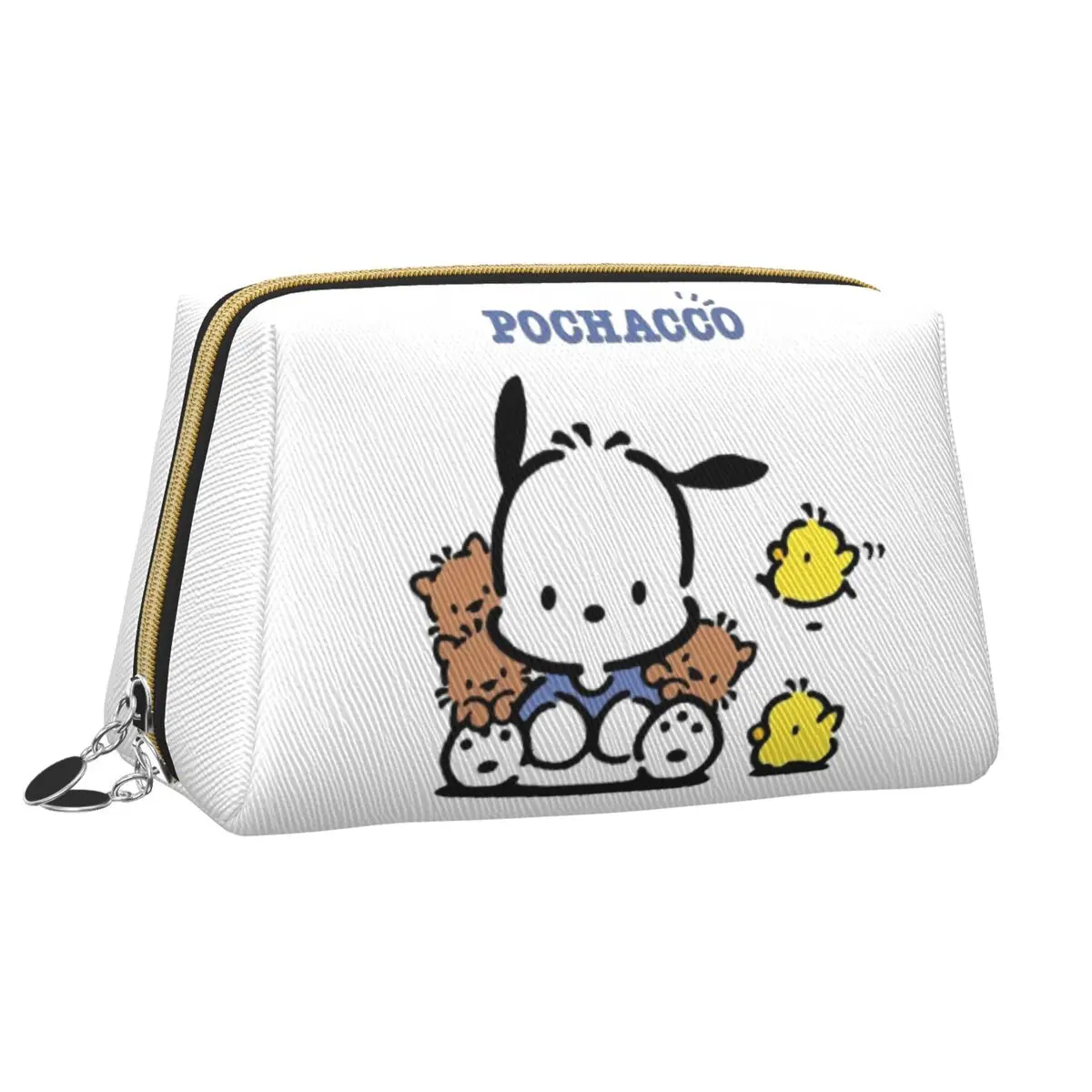 Pochacco Cosmetic Bags For Necessaries Women's Vintage Storage Organizers Portable Zip Bathroom Custom Makeup Bag