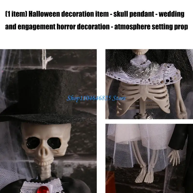 Realistic Skeleton Bride/Groom Hanging Ornament Halloween Decorations for Garden