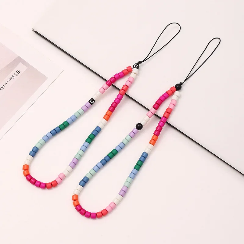 Anti-loss Rainbow Mobile Phone Chain, The Same Enamel Beads, DIY Lanyard, Women's Wrist Chain, Sale