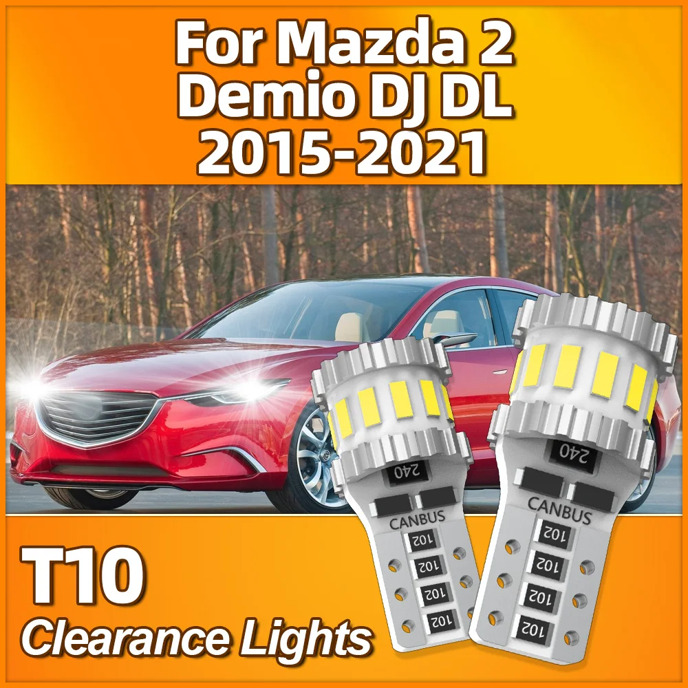 2 PCS T10 W5W LED Parking Light Bulbs Canbus No Error 12V 6000K Car Clearance Lamps For Mazda 2 Demio DJ DL 2015-2019 2020 2021