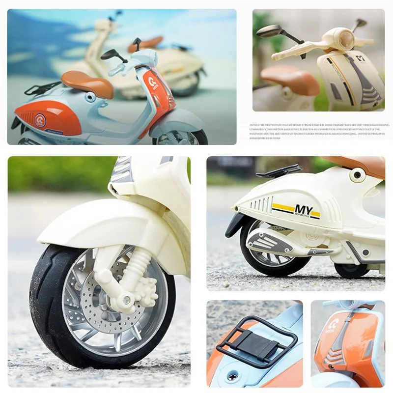 1: 10 Alloy Electric Motorcycle Model Toys with Lights Music Children\'s Toys Motorbike Model Ornament Gift for Motorcycle Fans
