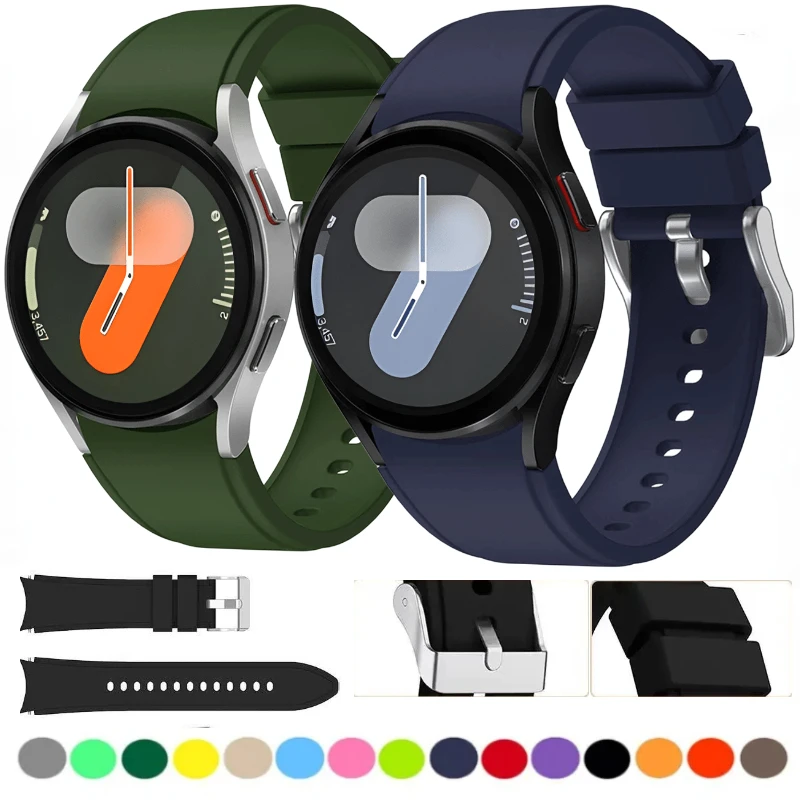 No Gap Silicone Strap For Samsung Galaxy Watch 7 6 5 4 44mm 40mm Pro 45mm  Bracelet Wristband for Watch 6 Classic 47mm 46mm Band