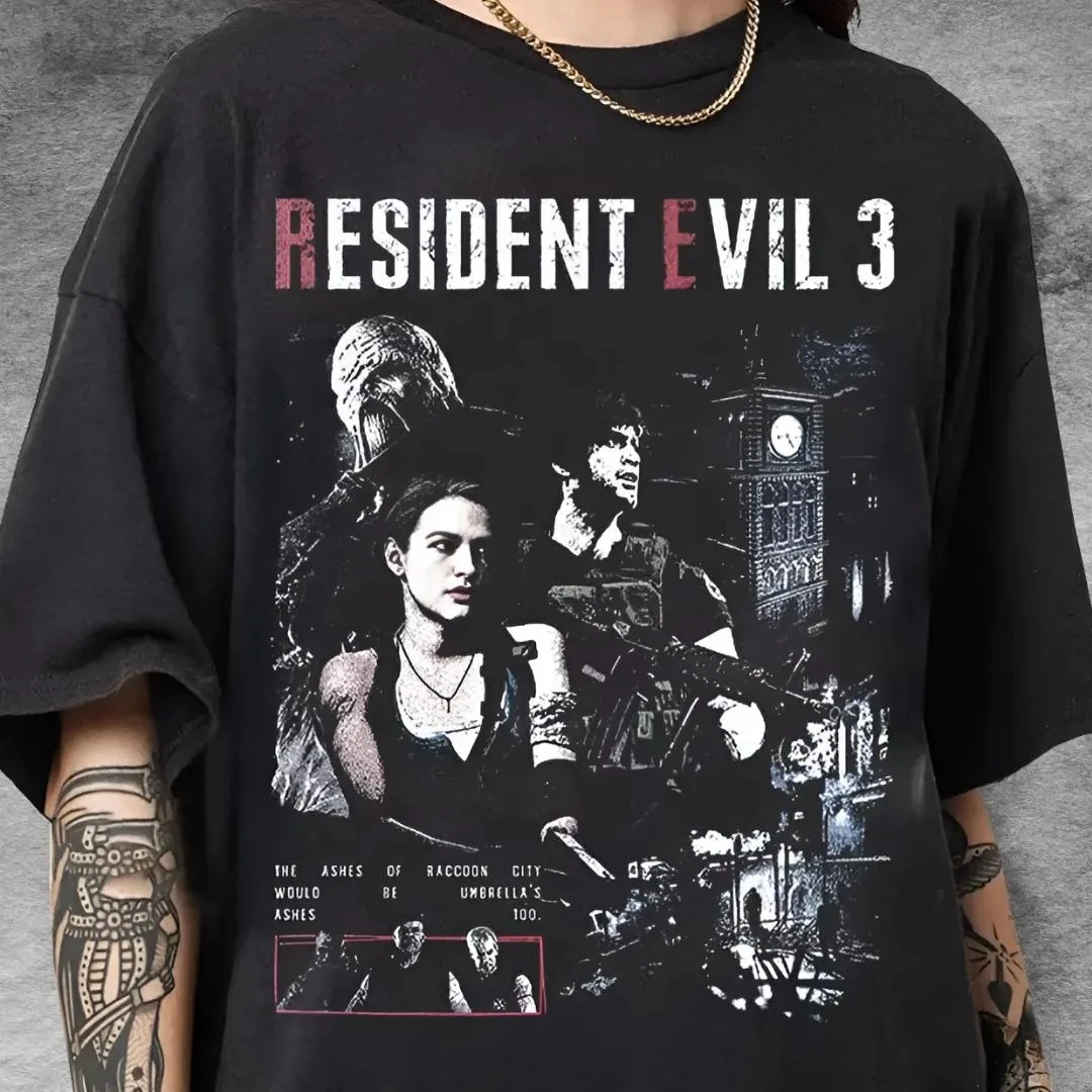 Resident Evil 3 game Casual Trendy Graphic Vintage Y2K T Shirt Women Men Cotton Tee Summer Spring Oversized Novelty Loose tops