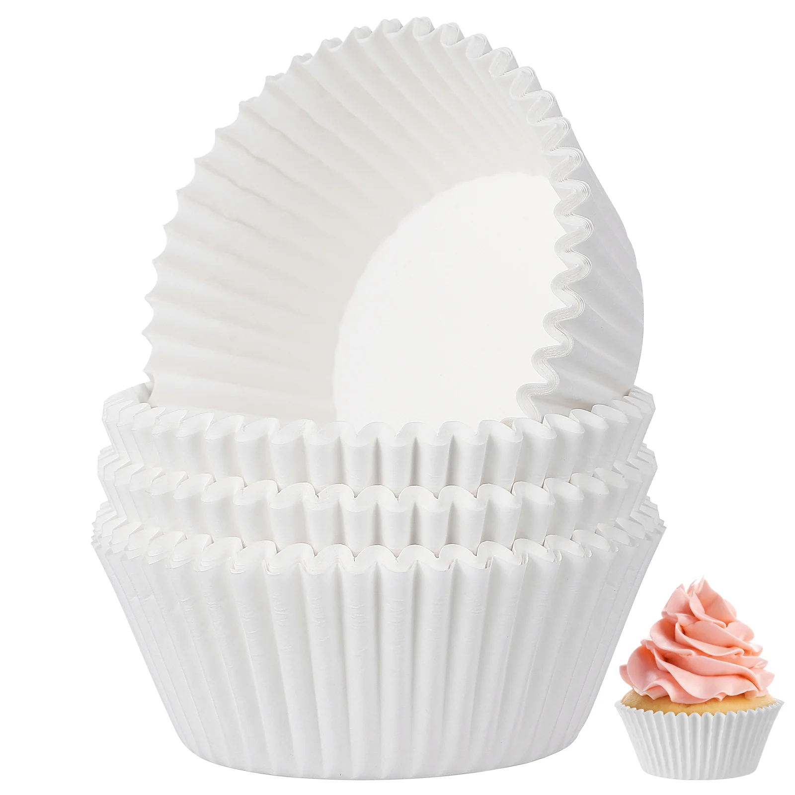 

100 Pcs Oil Paper Cup Set White Cake Stand Muffin Cupcake Liners Wrappers Cups Cupcakes Baking