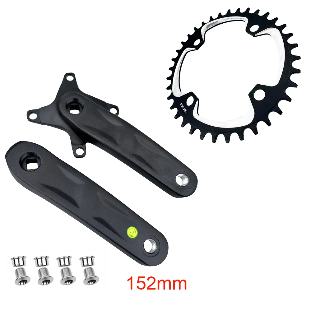 Mountainbike-Kinderkurbelarm-Set, quadratisch, konische Kurbelgarnitur, 1 x 104 BCD, schmale breite Zähne, Single-Speed-Kettenblatt, Kettenblatt, 30 Zähne, 32 Zähne, 42 Zähne – Detail 11