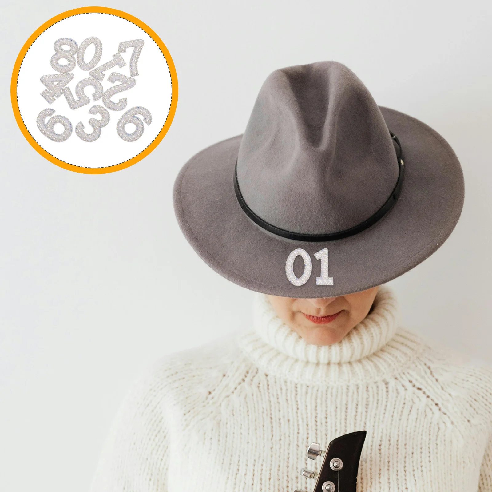 

10 pcs Pearl Rhinestone Number Patch Faux Crystal Iron On Applique For Clothing Jeans Hats Backpacks Diy Sewing Craft