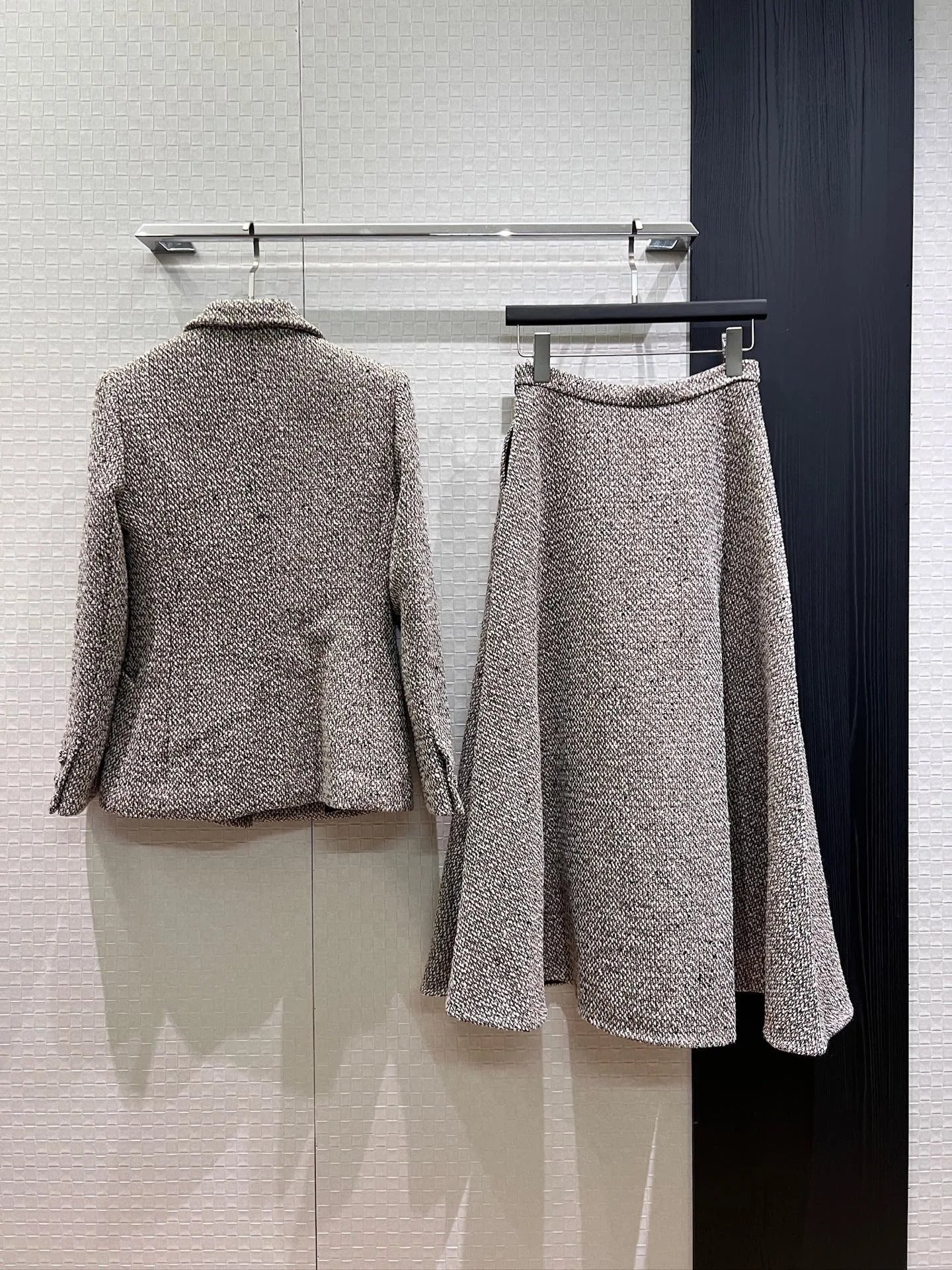 Women Wool Tweed Suit, Blazer & Skirt, Classic Elegant Commuter Style, 2026 New Arrival